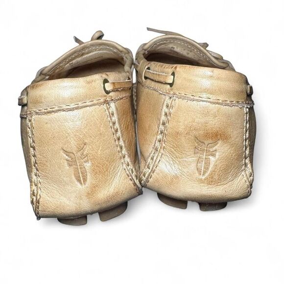 Frye Reagan Campus Driver Moccasins Women’s Size 8M Tan Leather Loafers Boat - Picture 5 of 8